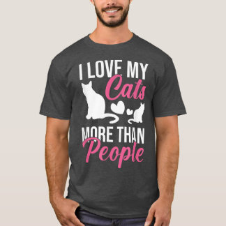 Camiseta Eu Amo Meus Gatos Mais Do Que Pessoas De Gato