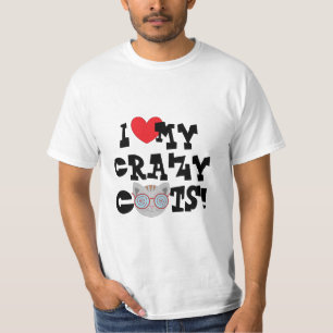 Camiseta Eu Amo Meus Gatos Malucos!