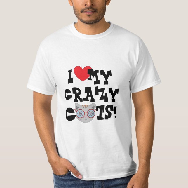 Camiseta Eu Amo Meus Gatos Malucos! (Frente)