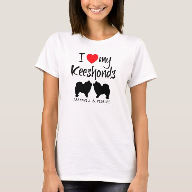 Camiseta Eu Amo Meus Keeshonds (Frente)