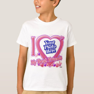 Camiseta Eu amo meus melhores amigos rosa/roxo - foto