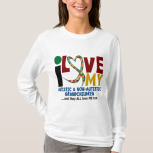 Camiseta Eu amo meus netos 2 autísticos & de NonAutistic