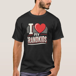 Camiseta Eu Amo Meus Netos Ideia Fofa de Família para Avô