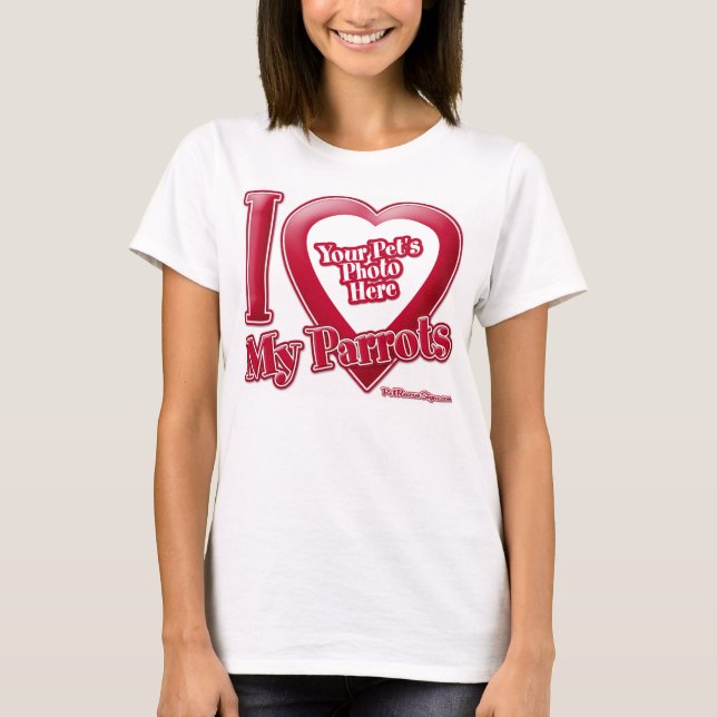 Camiseta Eu Amo Meus Papagaios - Foto (Frente)