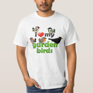 Camiseta Eu amo meus pássaros do jardim