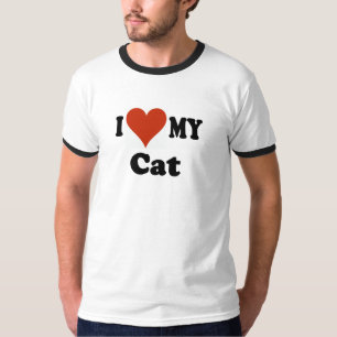 Camiseta Eu amo meus presentes e roupa do gato