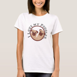 Camiseta eu amo meus puggles