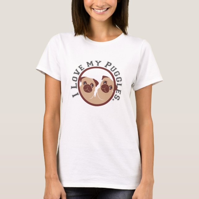 Camiseta eu amo meus puggles (Frente)