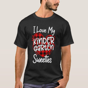 Camiseta Eu Amo Meus Queridos Do Jardim De Infância Plaid D