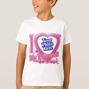 Camiseta Eu amo meus rosa da princesa/roxo - foto
