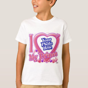 Camiseta Eu amo meus rosa do príncipe/roxo - foto