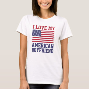 Camiseta Eu amo meus t-shirt americanos do namorado