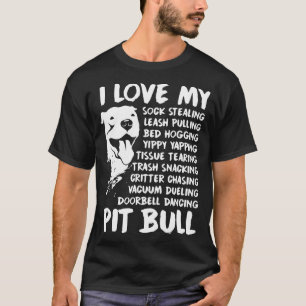Camiseta Eu amo meus t-shirt do pitbull