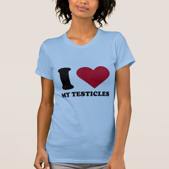 Camiseta Eu amo meus testículos (Frente)