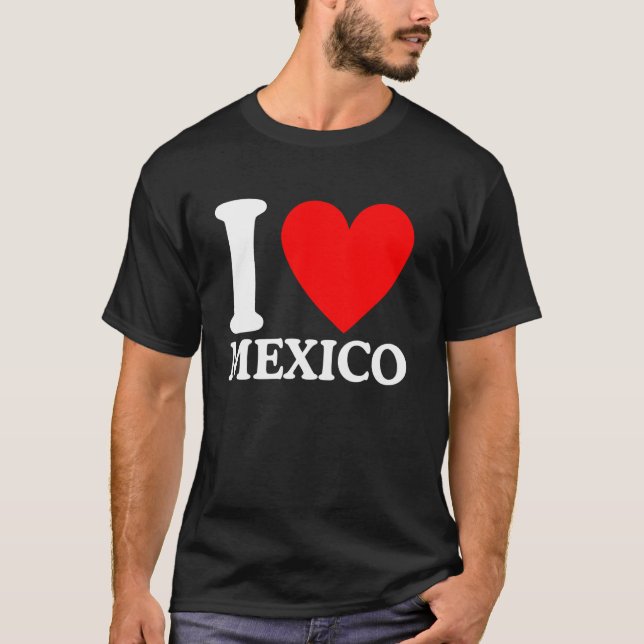 Camiseta Eu Amo México  Eu ❤️ México (Frente)