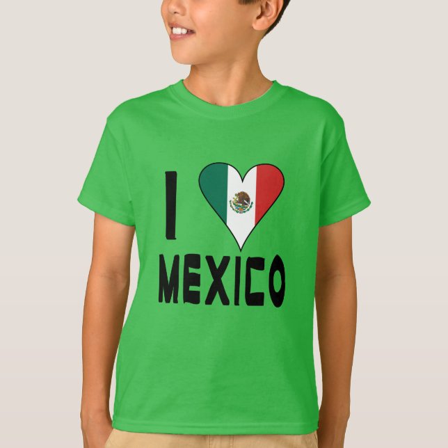 Camiseta Eu Amo México Menino (Frente)