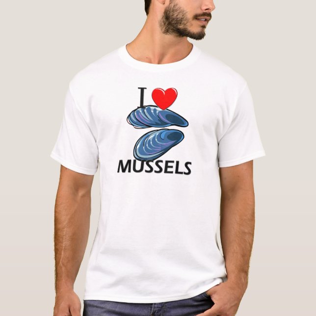 Camiseta Eu amo mexilhões (Frente)