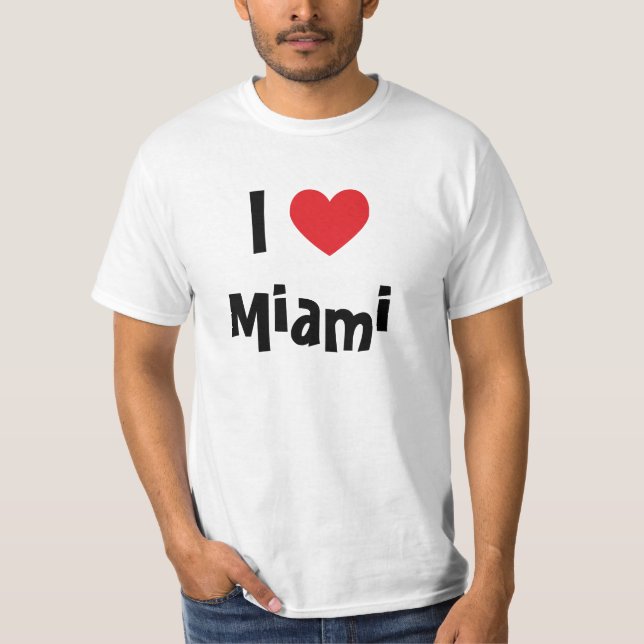 Camiseta Eu Amo Miami Coração Vermelho (Frente)