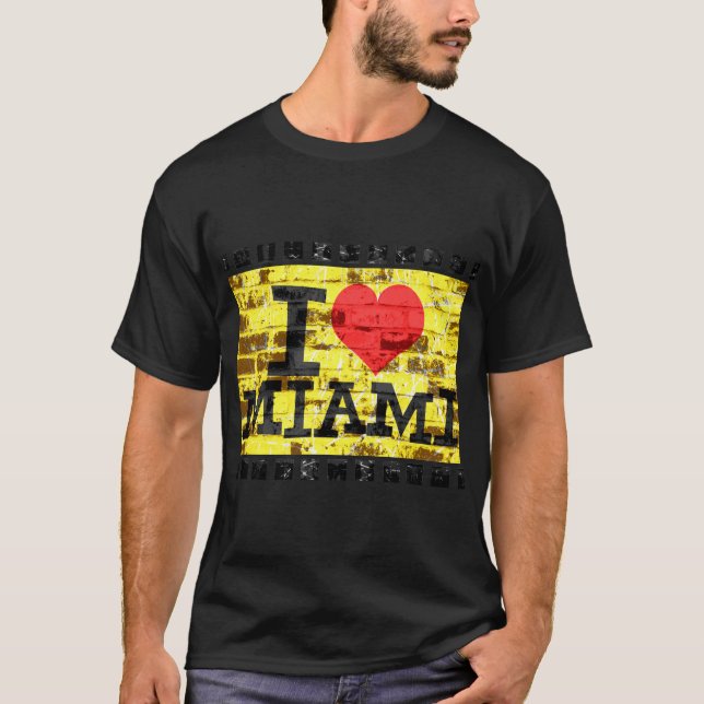 Camiseta Eu amo Miami - vintage Miami (Frente)