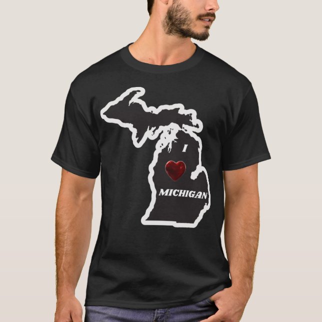 Camiseta Eu amo Michigan 3 (Frente)