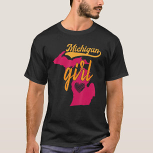 Camiseta Eu Amo Michigan Home Girl Michigander Dis