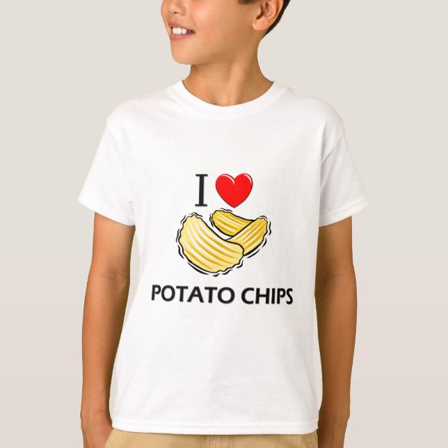 Camiseta Eu amo microplaquetas de batata (Frente)
