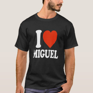 Camiseta Eu amo Miguel I Heart Miguel Red Heart Namorados