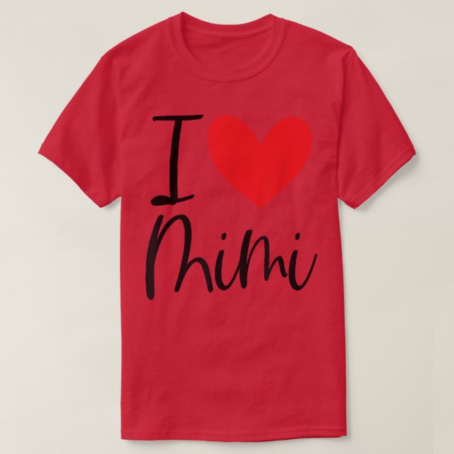 Camiseta Eu Amo Mimi Name Personalizado Menina Mulher BFF F (Frente do Design)