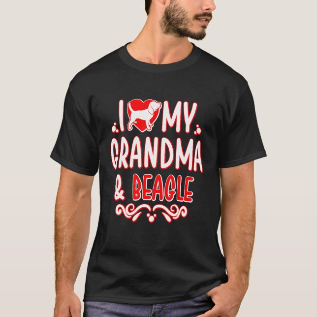 Camiseta Eu Amo Minha Avó E Beagle (Frente)