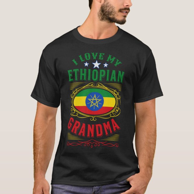Camiseta Eu amo minha avó etíope (Frente)