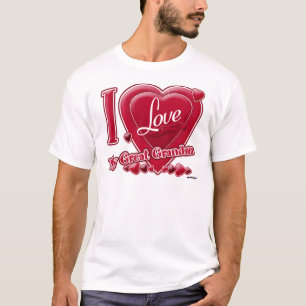 Camiseta Eu amo minha avó Excelente vermelha - coração