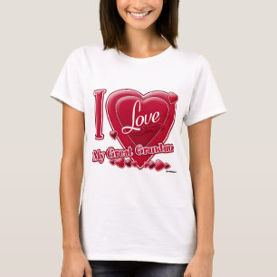 Camiseta Eu amo minha avó Excelente vermelha - coração
