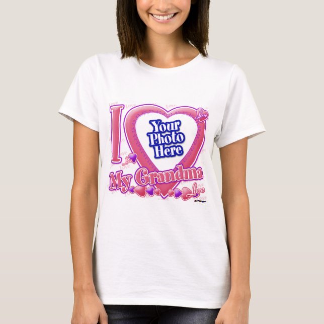 Camiseta Eu amo minha avó rosa/roxa - foto (Frente)