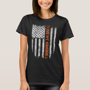 Camiseta Eu Amo Minha Bandeira Americana De Andebol
