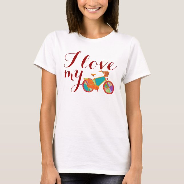Camiseta 'eu amo minha BICICLETA' (Frente)