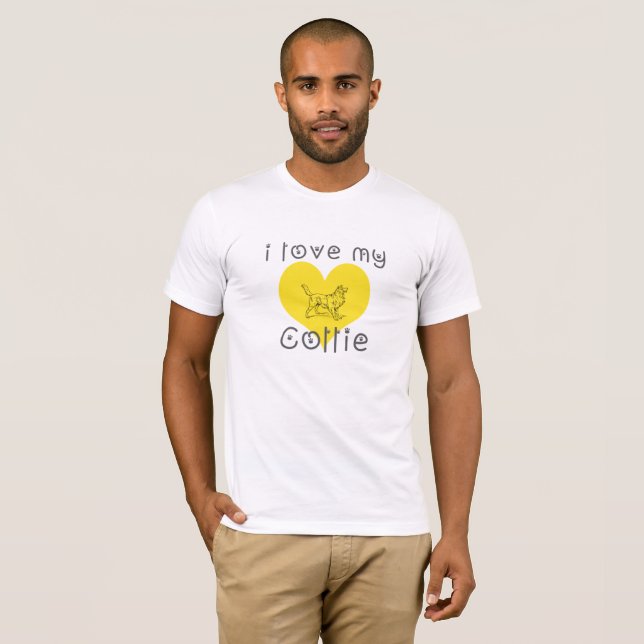 Camiseta Eu amo minha Collie (Frente Completa)