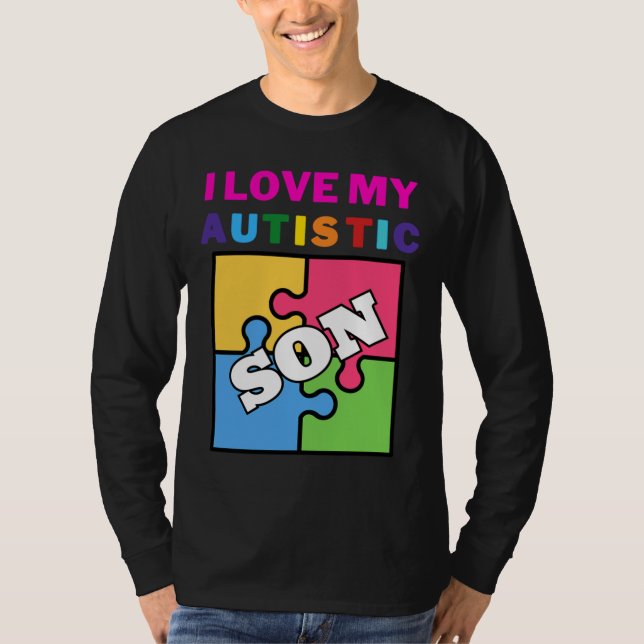 Camiseta Eu Amo Minha Consciência Autista Do Filho Autismo (Frente)