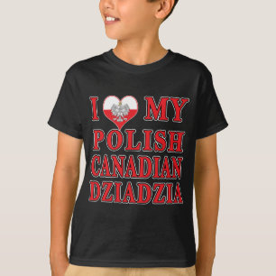 Camiseta Eu Amo Minha Dziadzia Polonesa Canadiana