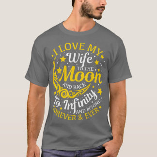 Camiseta Eu Amo Minha Esposa À Lua E Ao Marido De Trás Pres