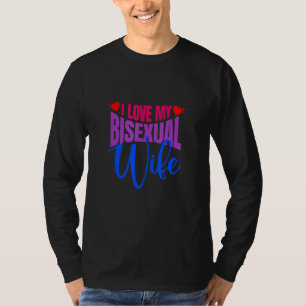 Camiseta Eu Amo Minha Esposa Bissexual Orgulho Bi Bandeira