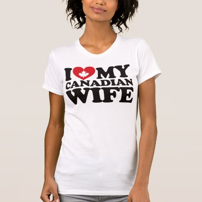 Camiseta Eu amo minha esposa canadense (Frente)