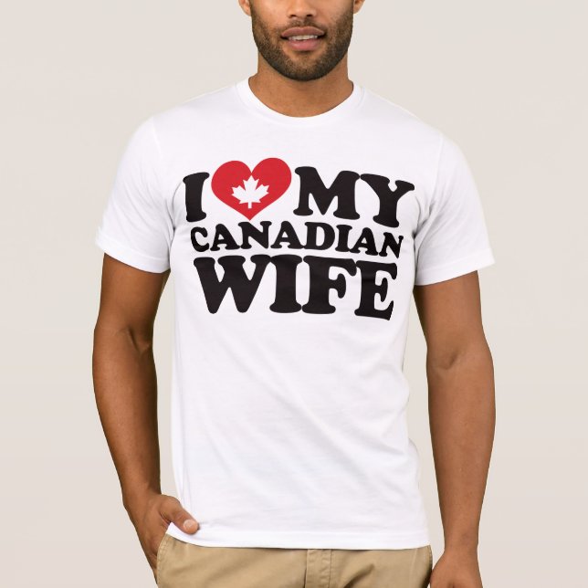 Camiseta Eu amo minha esposa canadense (Frente)