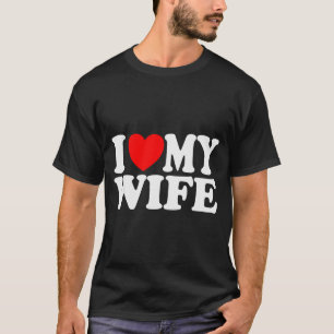 Camiseta Eu Amo Minha Esposa Coração Engraçado Marido Legal