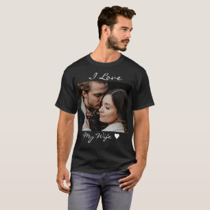 Camiseta Eu Amo Minha Esposa Coração Personalizada Foto Per