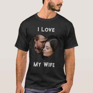 Camiseta Eu Amo Minha Esposa Coração Personalizada Foto Per