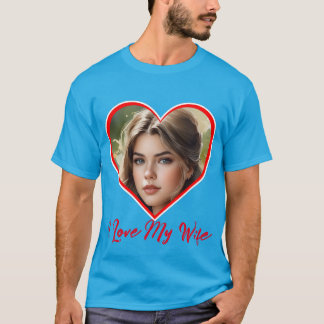Camiseta Eu Amo Minha Esposa Coração Personalizada Foto Per