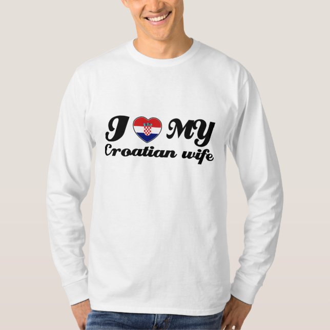Camiseta Eu amo minha esposa croata (Frente)