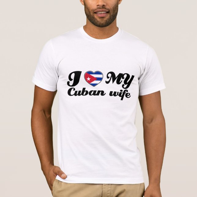 Camiseta Eu amo minha esposa cubana (Frente)