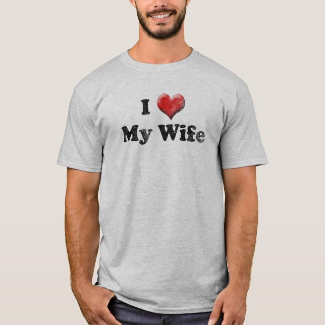 Camiseta Eu Amo Minha Esposa Dia dos Namorados do Marido (Frente)