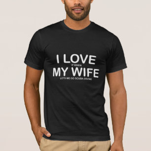 Camiseta Eu Amo Minha Esposa Engraçada Mergulhando